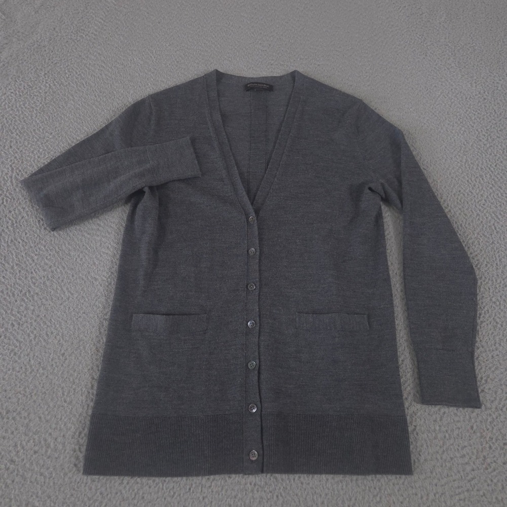 Banana Republic Sweater Womens S Washable Merino Boyfriend Cardigan Wool Pockets